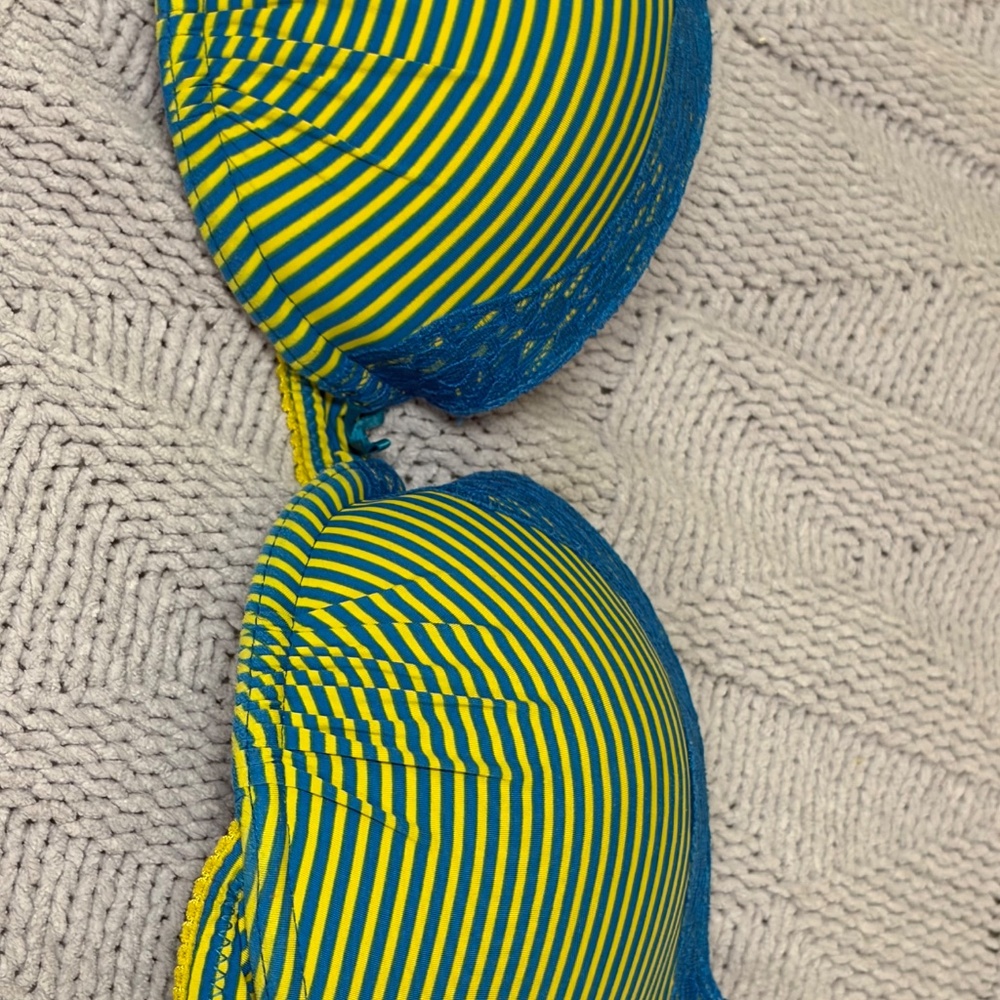 Aerie Blue and Yellow Striped 34B Bra - Picture 2 of 3